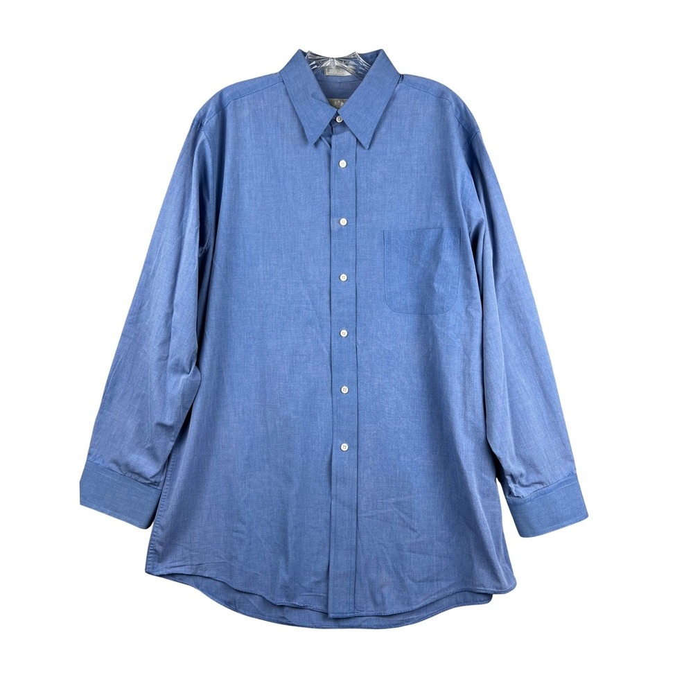Wrangler Mens Medium‎ Long Sleeve Blue Button Down Shirt Classic Western Style